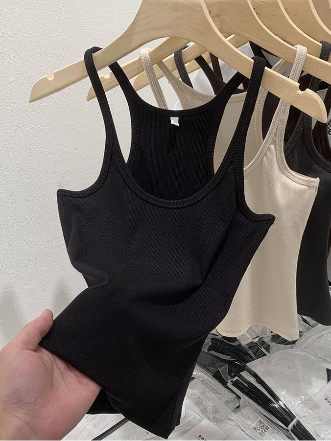 Rosa Clothing - Wholesale Tank Top - Women's - 2025 summer Basic daily rib fitted Racerback tank top