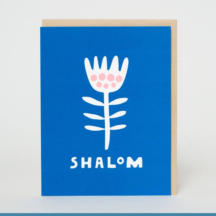 Carte de vœux Shalom Flower Letterpress par Suzy Ultman pour la vente par Egg Press Manufacturing