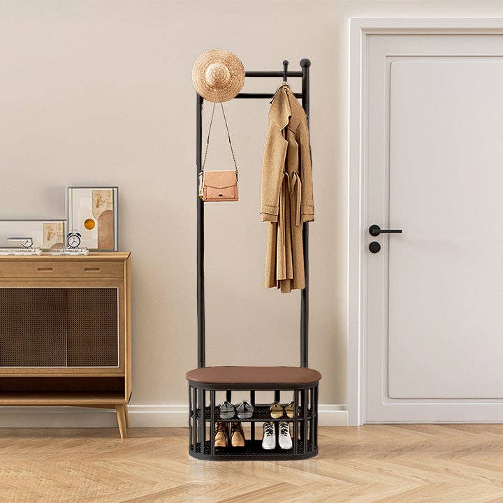 DisplayCanada - Wholesale Shoe Rack - Cora Coat & Shoe Rack W/Bench #FGR0202