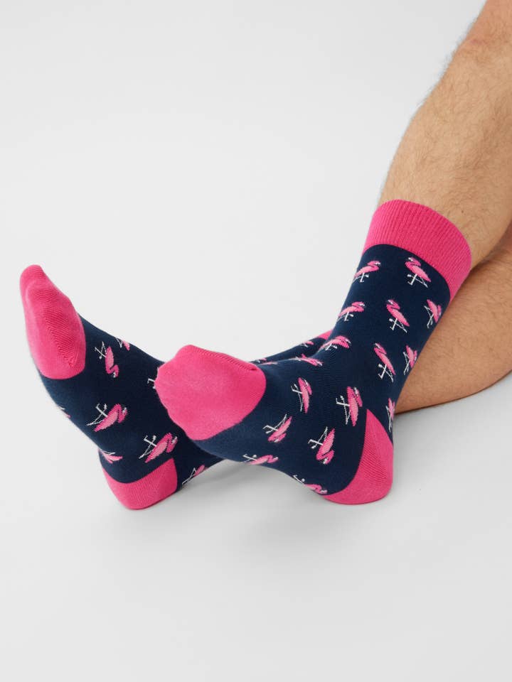 Natural Vibes - Venta al por mayor Calcetines - Unisex - Flamingo Socks - Calcetines orgánicos coloridos con flamencos