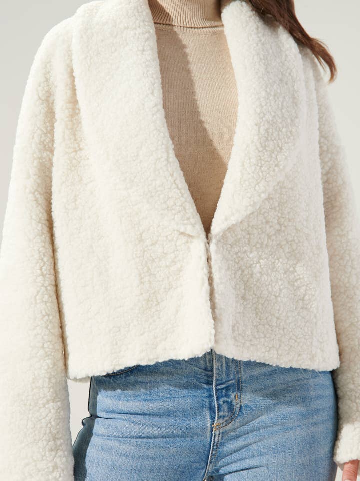 Sugarlips - Wholesale Jacket - Women's - Edwina Faux Sherpa Shawl Collar Jacket7