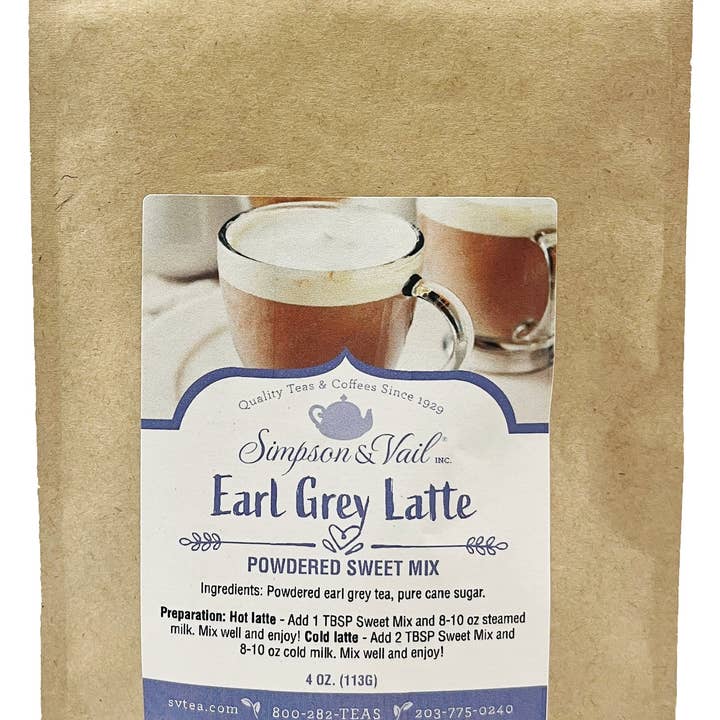 Earl Grey Latte - Sweet Mix Powder, 4 Ounce Package for wholesale by Simpson & Vail