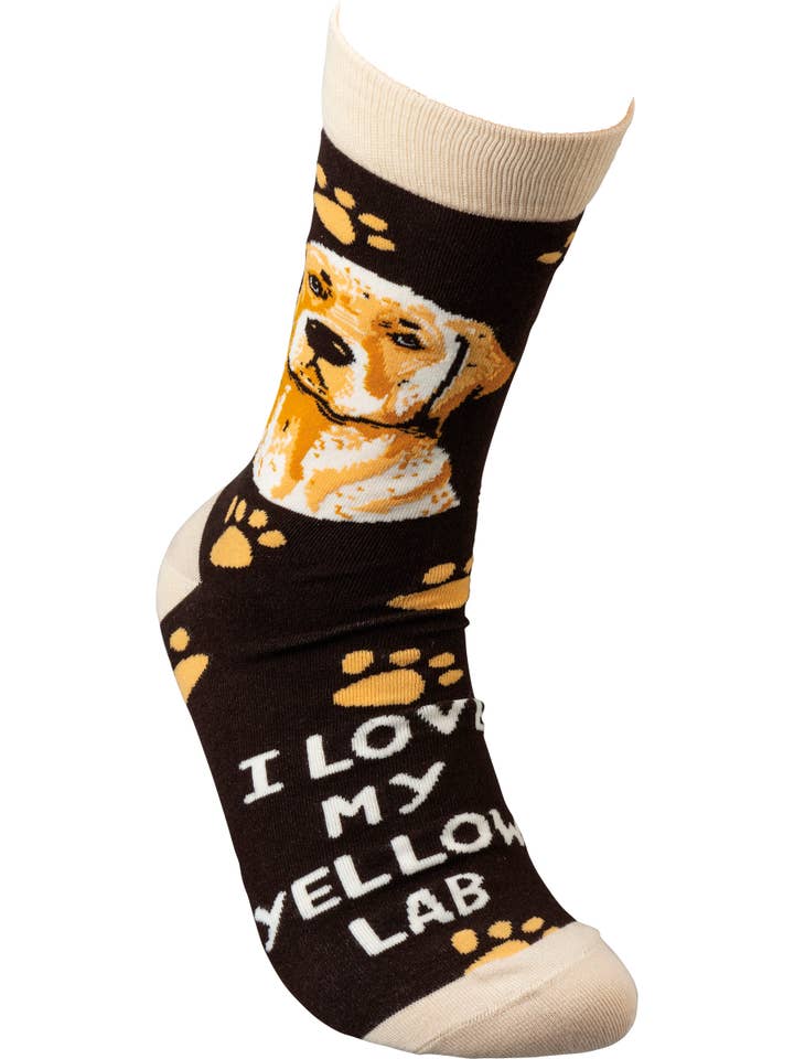 Primitives by Kathy - Wholesale Socks - Unisex - I Love My Yellow Lab Socks