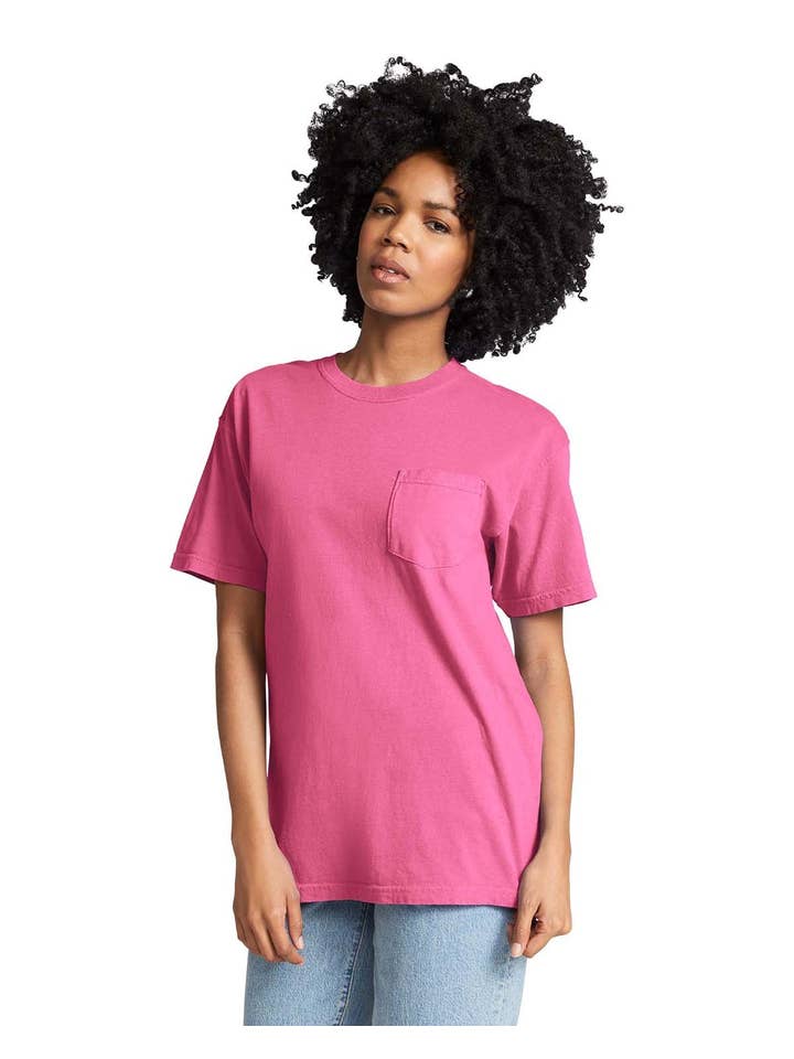 Total Apparel - Wholesale T-Shirt - Unisex - Comfort Colors Garment-Dyed Pocket Blank T-Shirt | 6030CC9