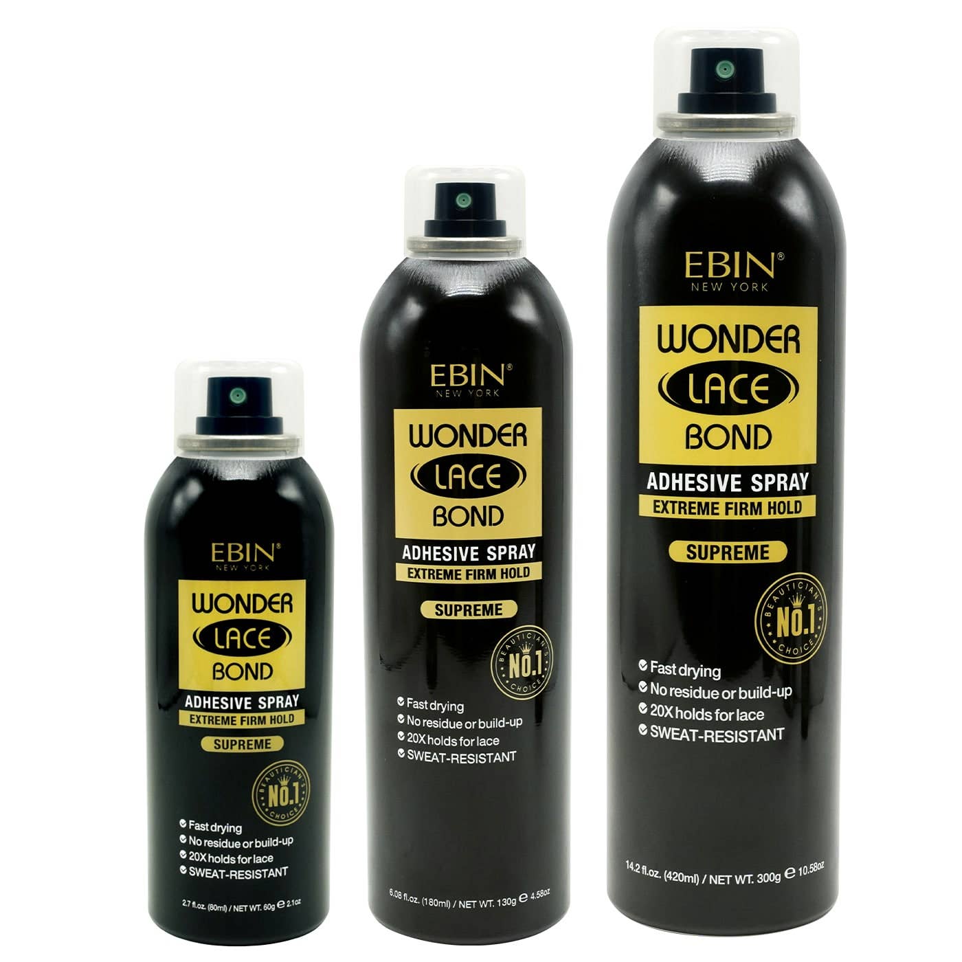 EBIN Wonder lace Bond Adhesive Spray -Extra mega hold Original 420ml/14.2  fl.oz