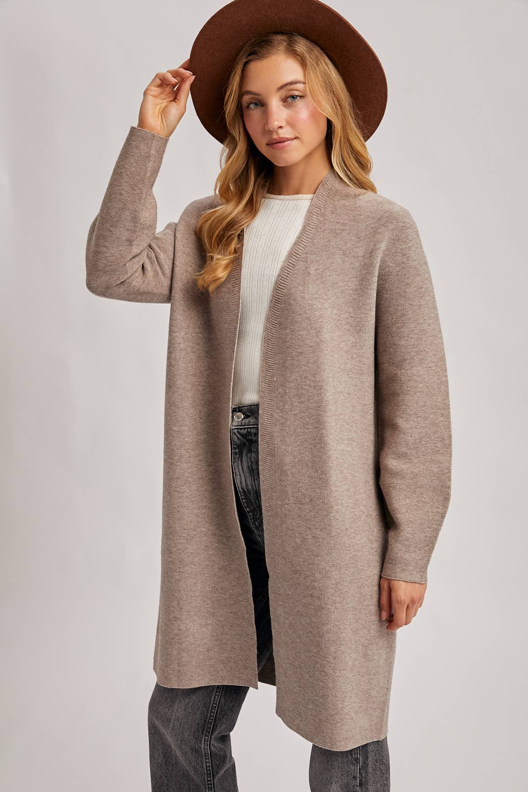 Bluivy - Wholesale Cardigan - Women's - WHOLEGARMENT OPEN FRONT KNIT SWEATER CARDIGAN15