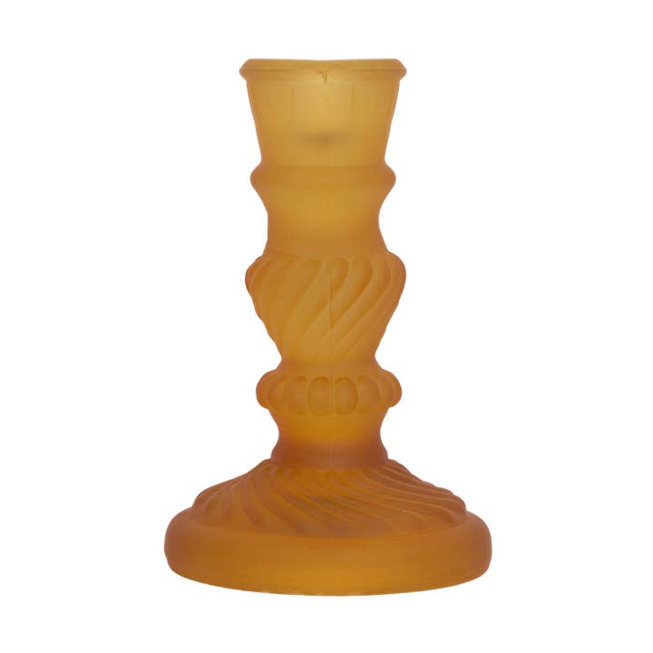 Frostat antikt glas ljusstake senap ♻ ︎ för wholesale av À la collection