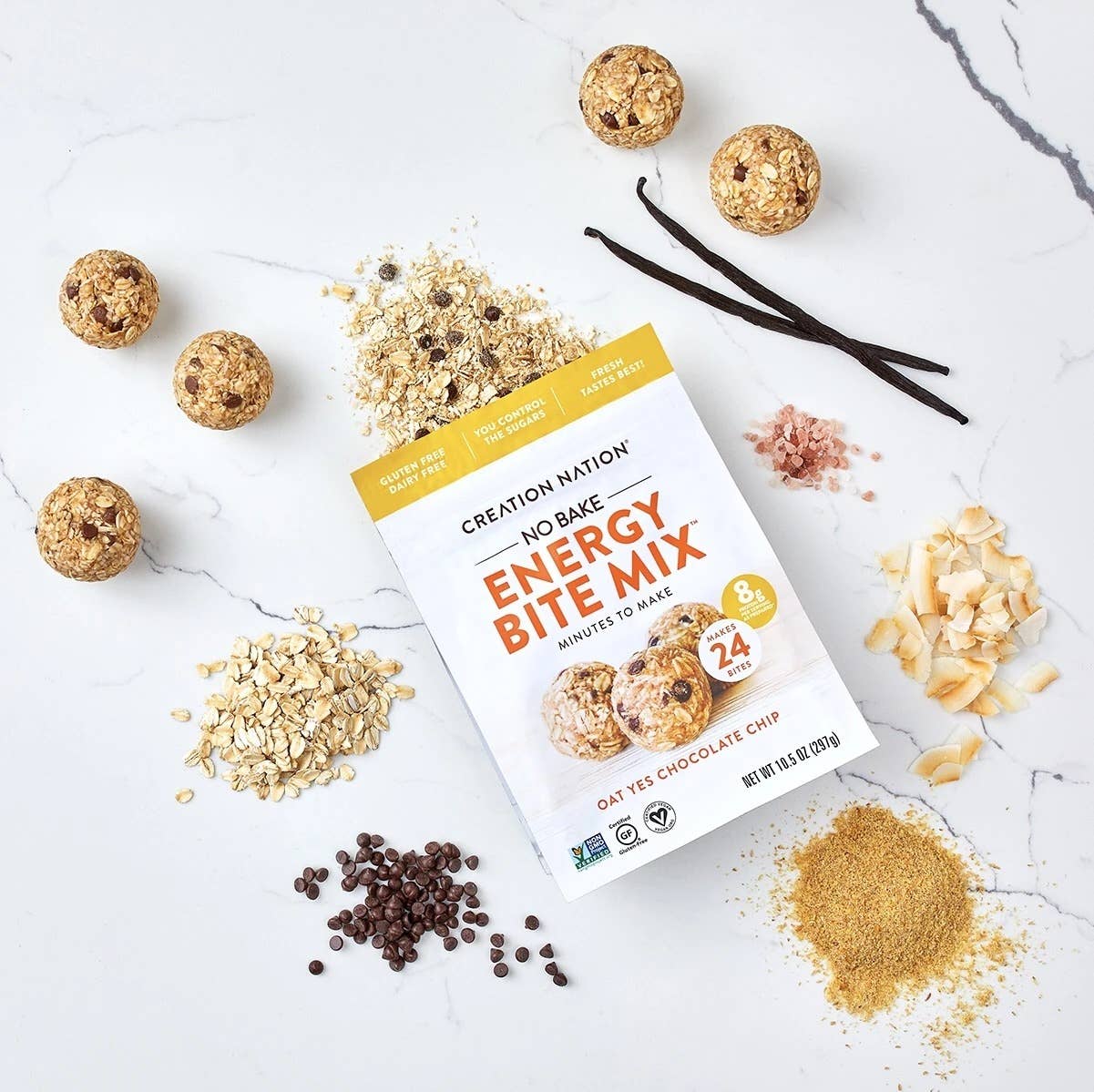 Creation Nation - Wholesale Snack bar - No-Bake Energy Bite Mix - Oat Chocolate Chip (gluten free)1