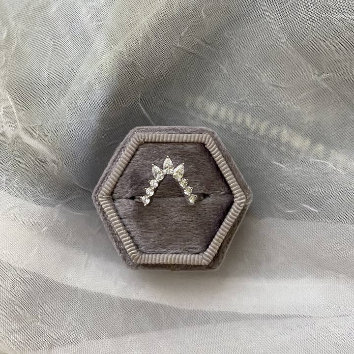 Diamond Chevron Custom Wedding Band for wholesale by Kimiya Designs