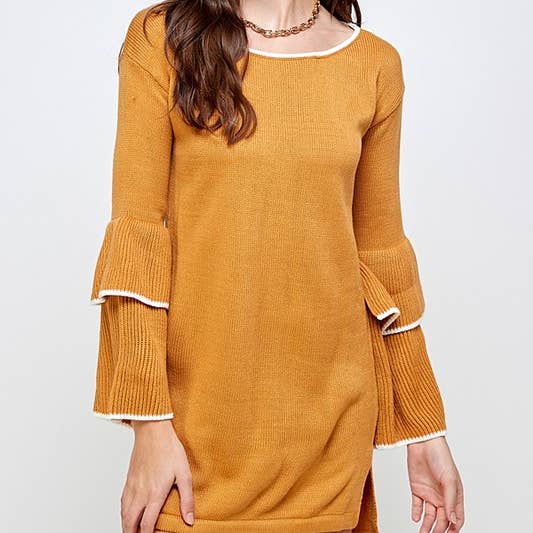 Maglia Double Ruffle Maniche Abito Maglione per la vendita all'ingrosso da parte di Sweet Generis