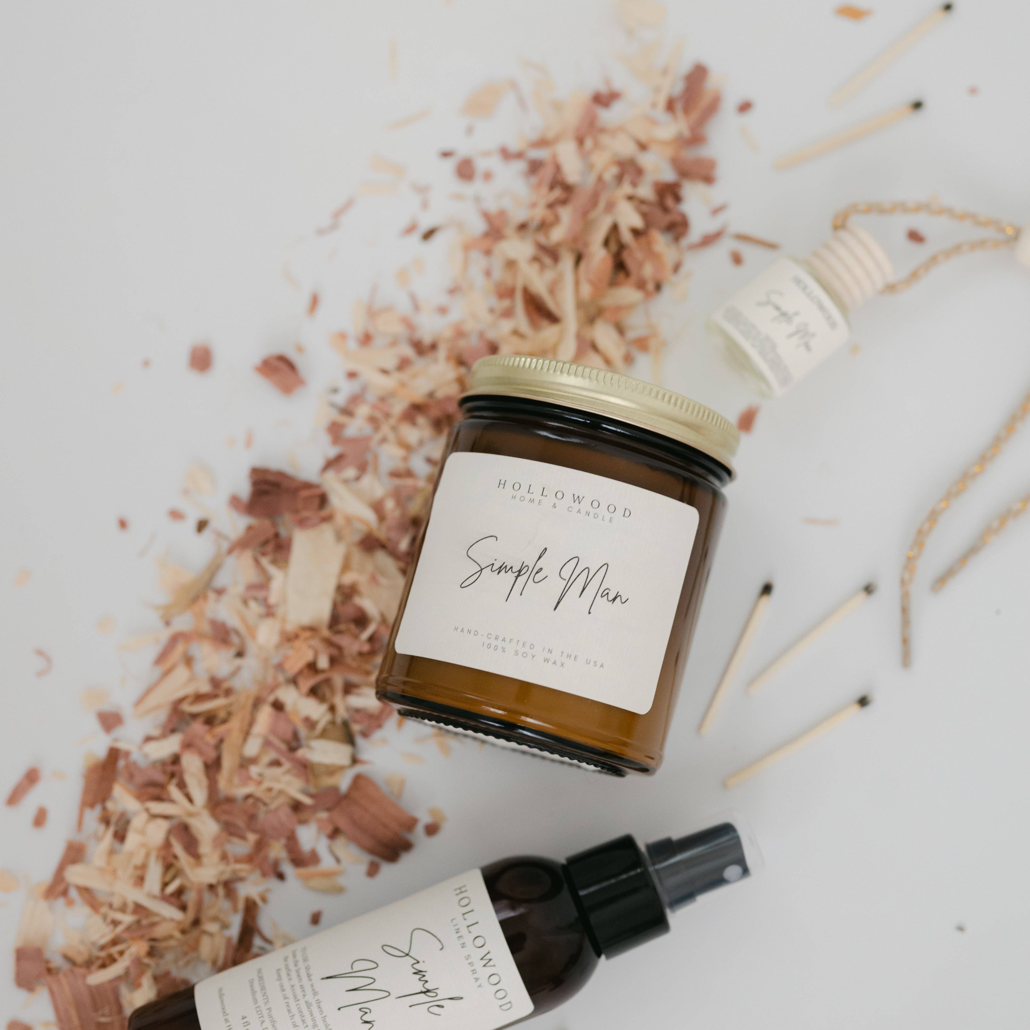 HOLLOWOOD FRAGRANCE - Wholesale Jar/Filled Candle - SIMPLE MAN | CANDLES