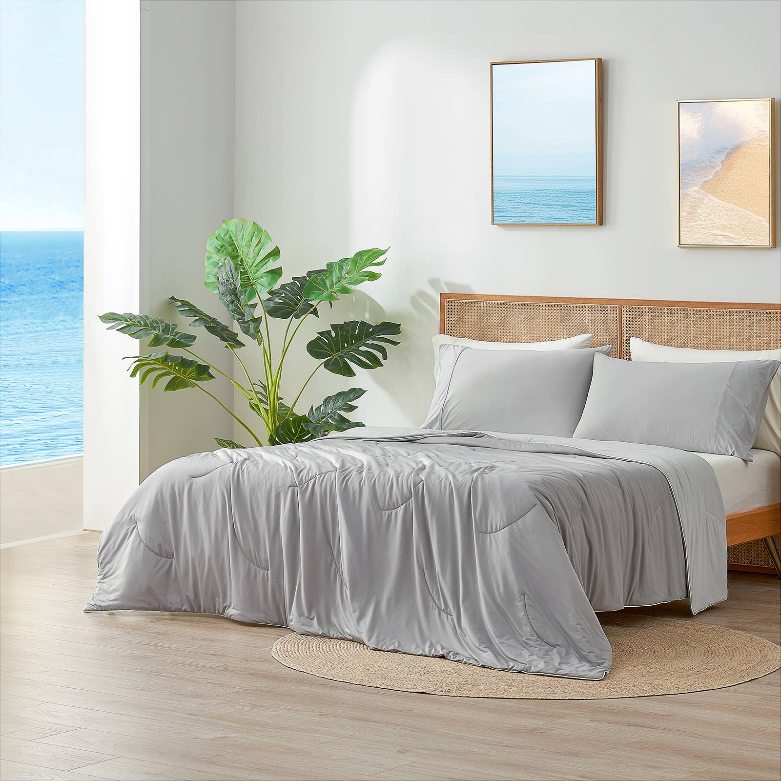 DreamValley - Wholesale Down Comforter - CB Reversible Cooling Comforter, Queen, Gray0