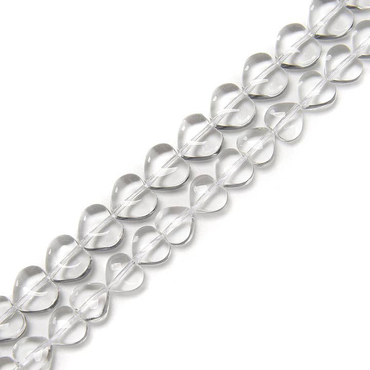 CRCBEADS - Wholesale Beads - Clear Crystal Glass Heart Shape Beads Size 8mm 10mm 15.5'' Strand2