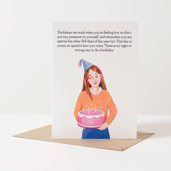 Alternative Birthday Card- Mental Health Card for wholesale by Mind Over Letter