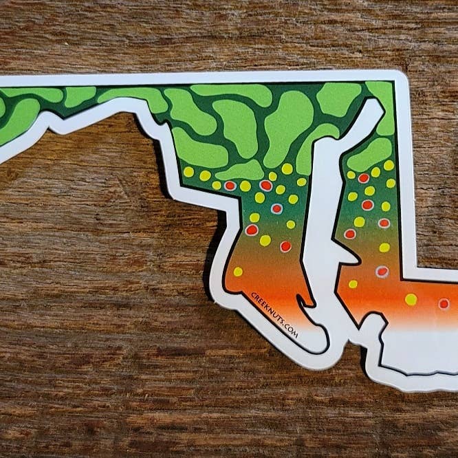 Maryland Brook Trout Skin Sticker for wholesale by creeknuts.com