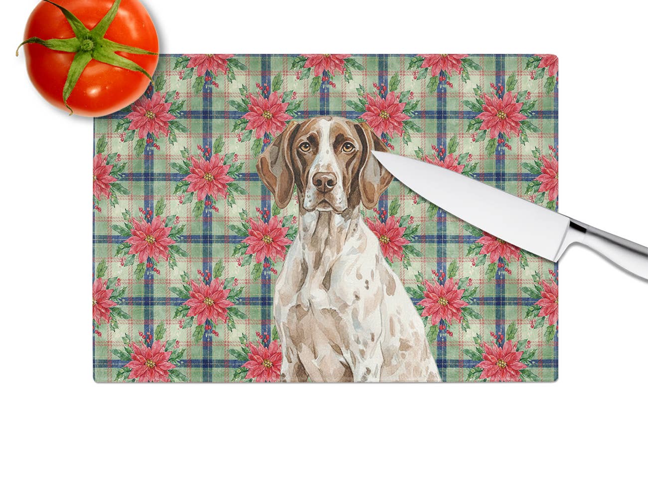 Caroline's Treasures - Wholesale Cutting Board - German Shorthaired Pointer Christmas PoinsettIas Cutting Bo2