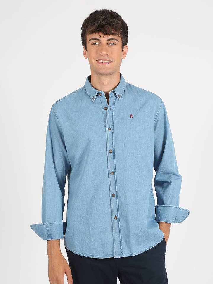 Camisa azul por atacado de Solera