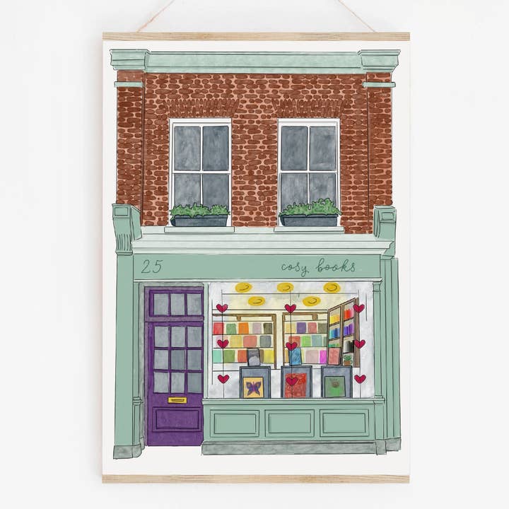 Arte gráfica de parede Bookshop, decoração para amantes de livros por atacado de And Hope Designs - Cards, Stickers & Stationery