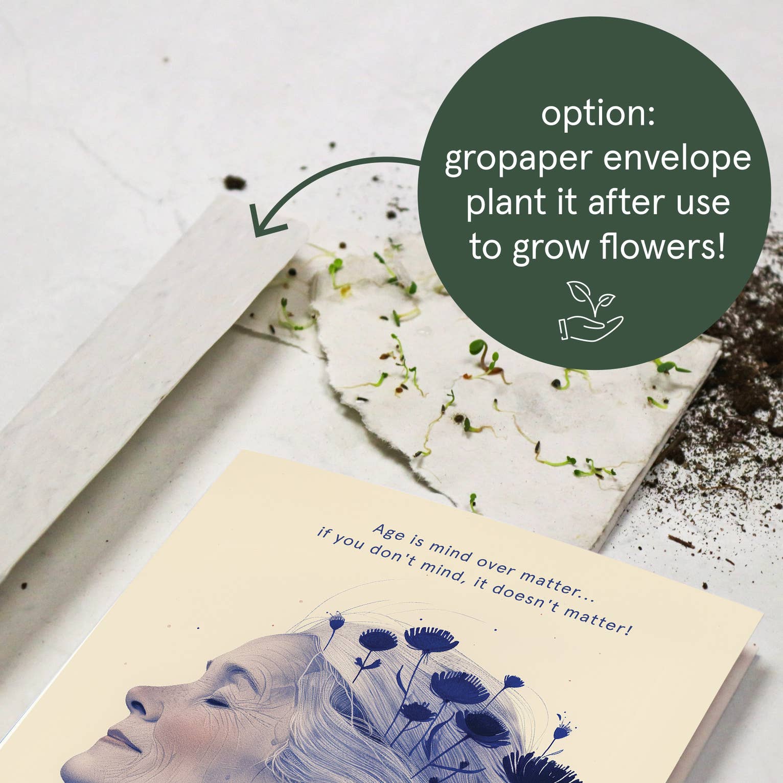 Botanopia - gifts , decor and cards for plant lovers - Vente Carte de vœux classique - Âge est une question d’esprit | Carte d’anniversaire | Anniversaire femme7