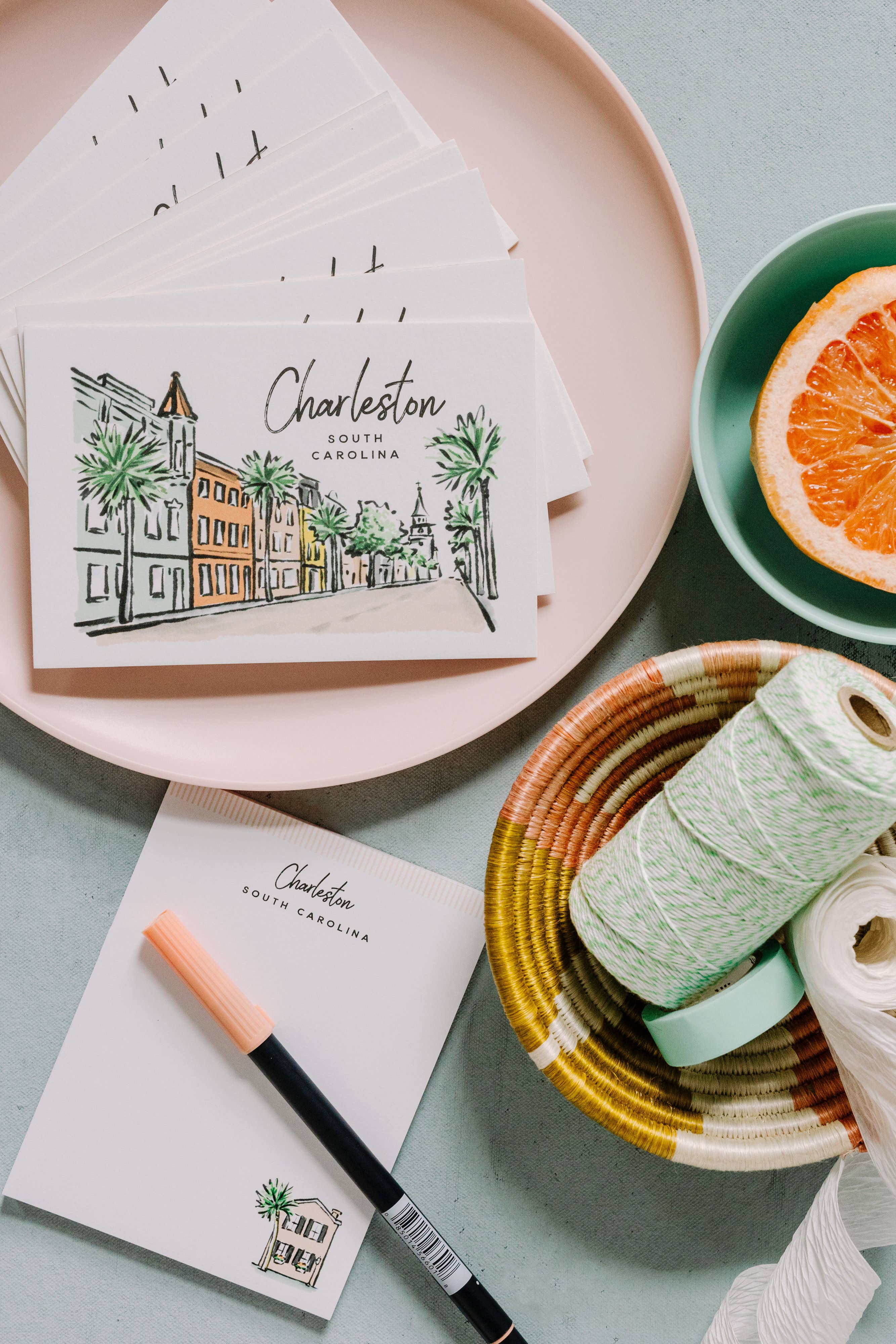 Texture Design Co – Engroshandel Postkort – Charleston Postkort - Sherbet Streets Samling2