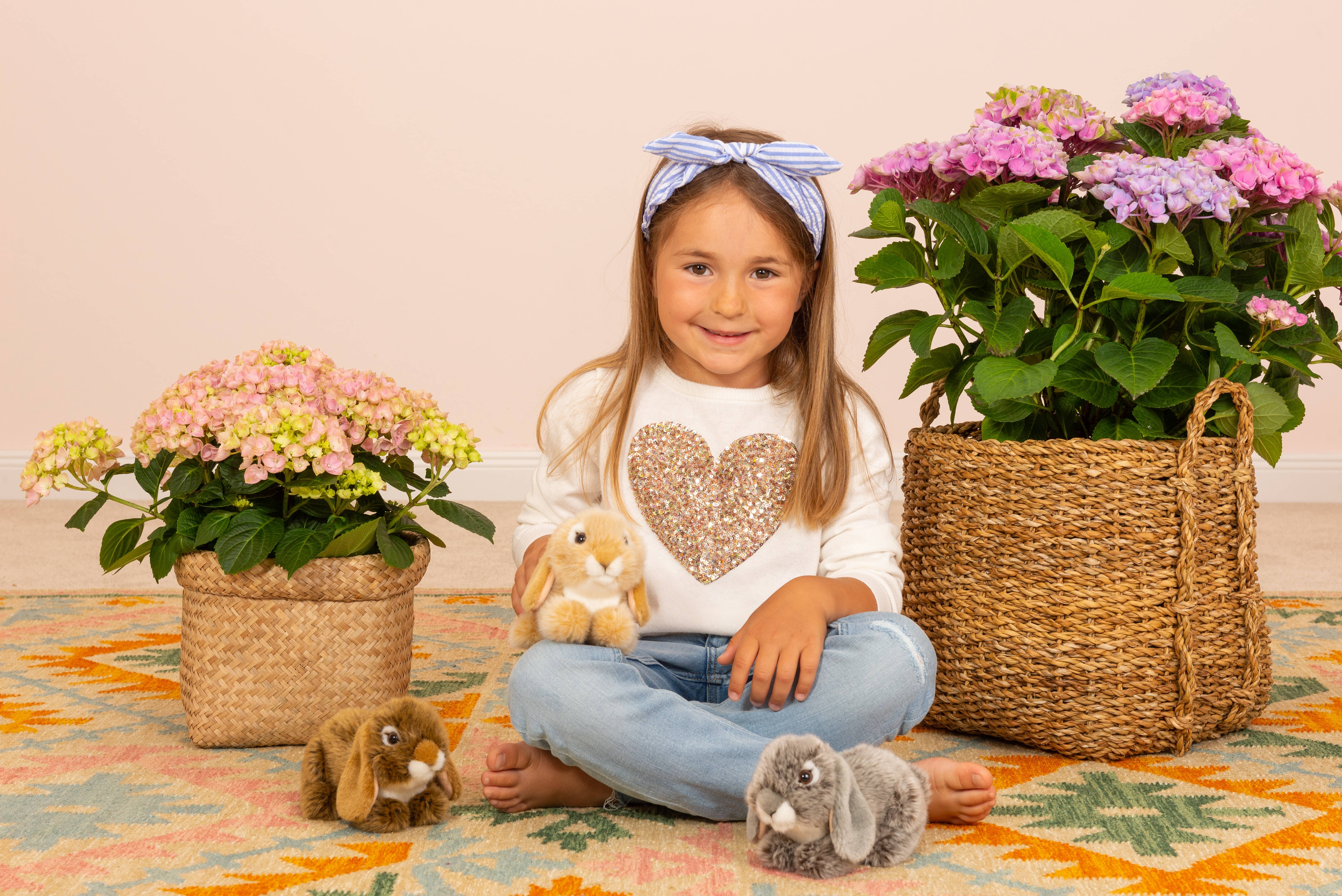 Teddy Hermann – wholesale Stuffed/plush toy – Kids & baby – Grey ram rabbit 18 cm - plush toy - soft toy1