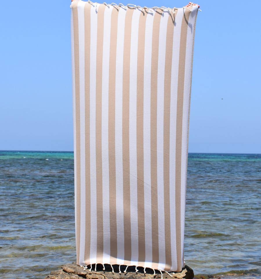 Fouta Tunisia - Vendita all'ingrosso Telo mare - Fouta Alaska con righe verticali eleganti0
