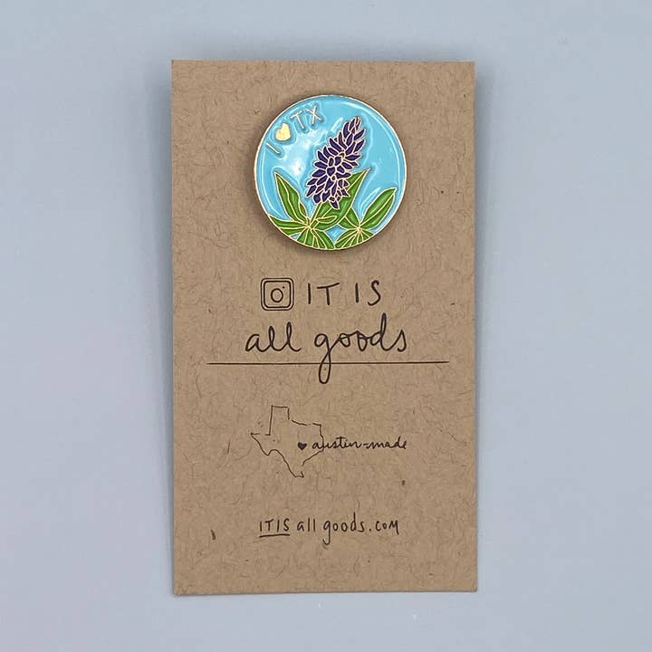 I Love Texas Bluebonnet | Enamel Pin for wholesale by IT IS: All Goods