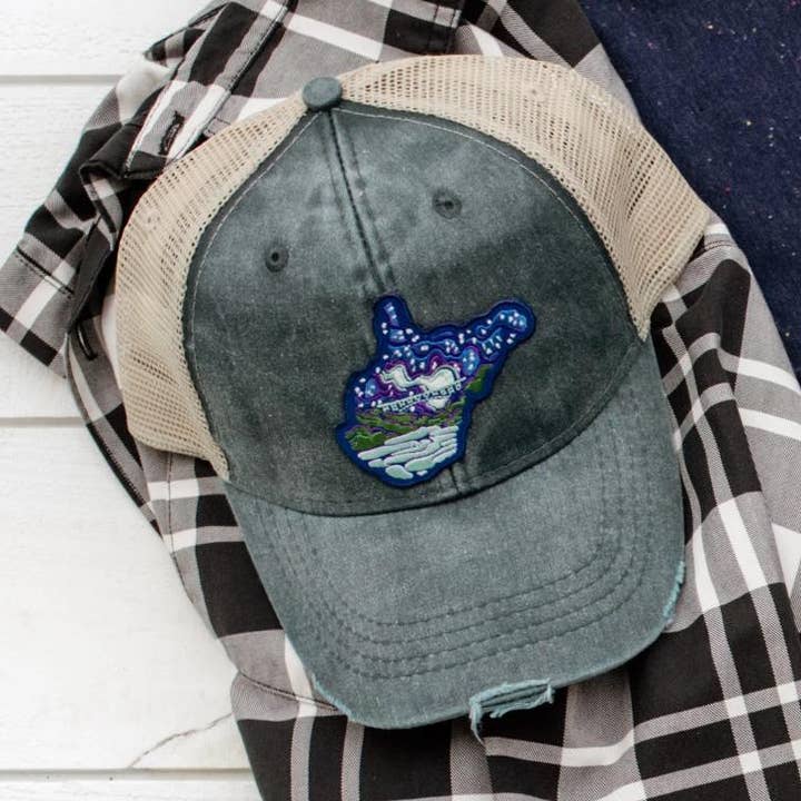 Distressed Midnight Stars - Glow in the Dark - Patch Hat for wholesale by Loving WV