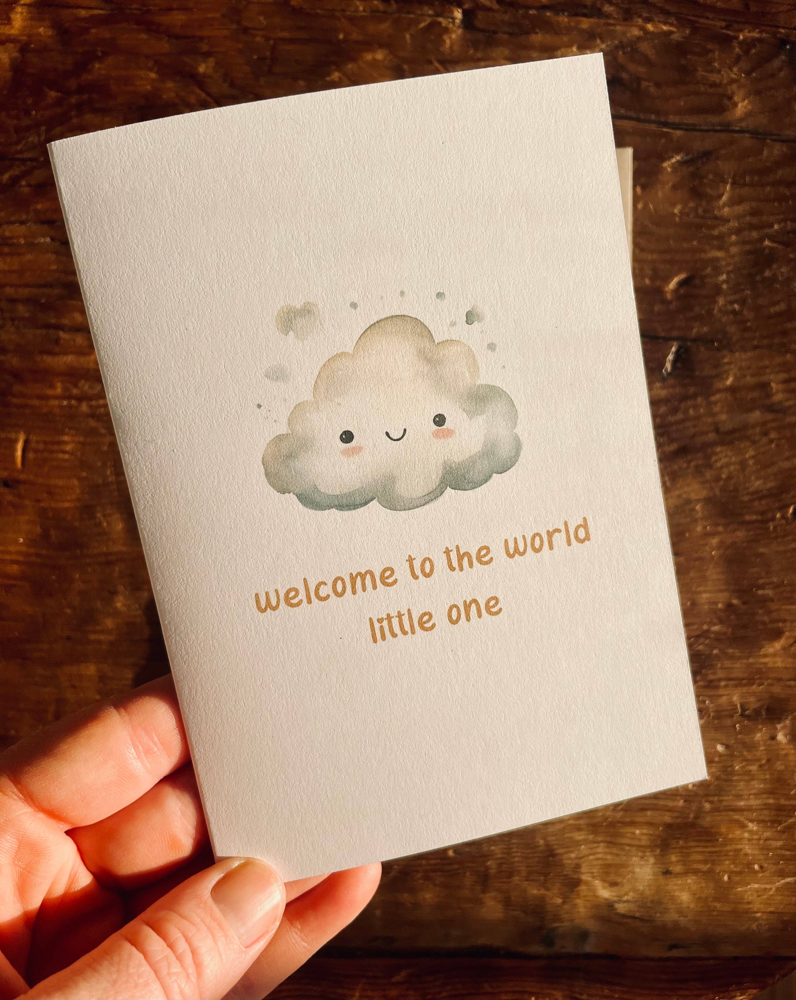To & From Cards - Wholesale Babykaartje - Welkom op de wereld kleintje - Wolk2