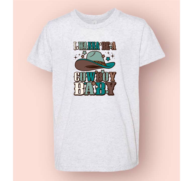 Jeg Vil Være En Cowboy Baby Teal T-shirt for engroshandel hos Rad & Cove
