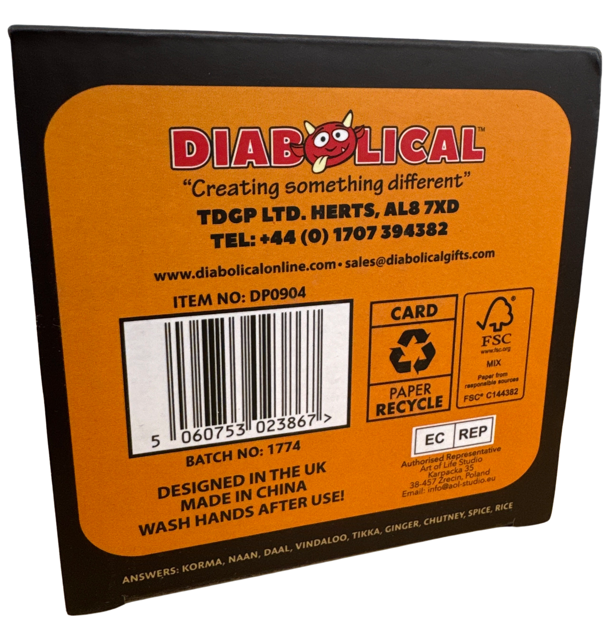 The Diabolical Gift People - Novelty Gifts, Christmas Gifts – wholesale Gag gift/novelty gift – Dodgy Curry Loo Roll | Novelty Gifts | Stocking Fillers UK3