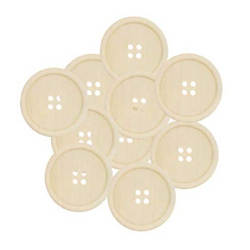 Mandala Crafts – wholesale Craft supplies – Wooden Buttons - Round Wood Buttons for Crafts Sewing Sweater by Mandala Crafts, Natural Color Bulk 1 Inch Button 4 Holes2