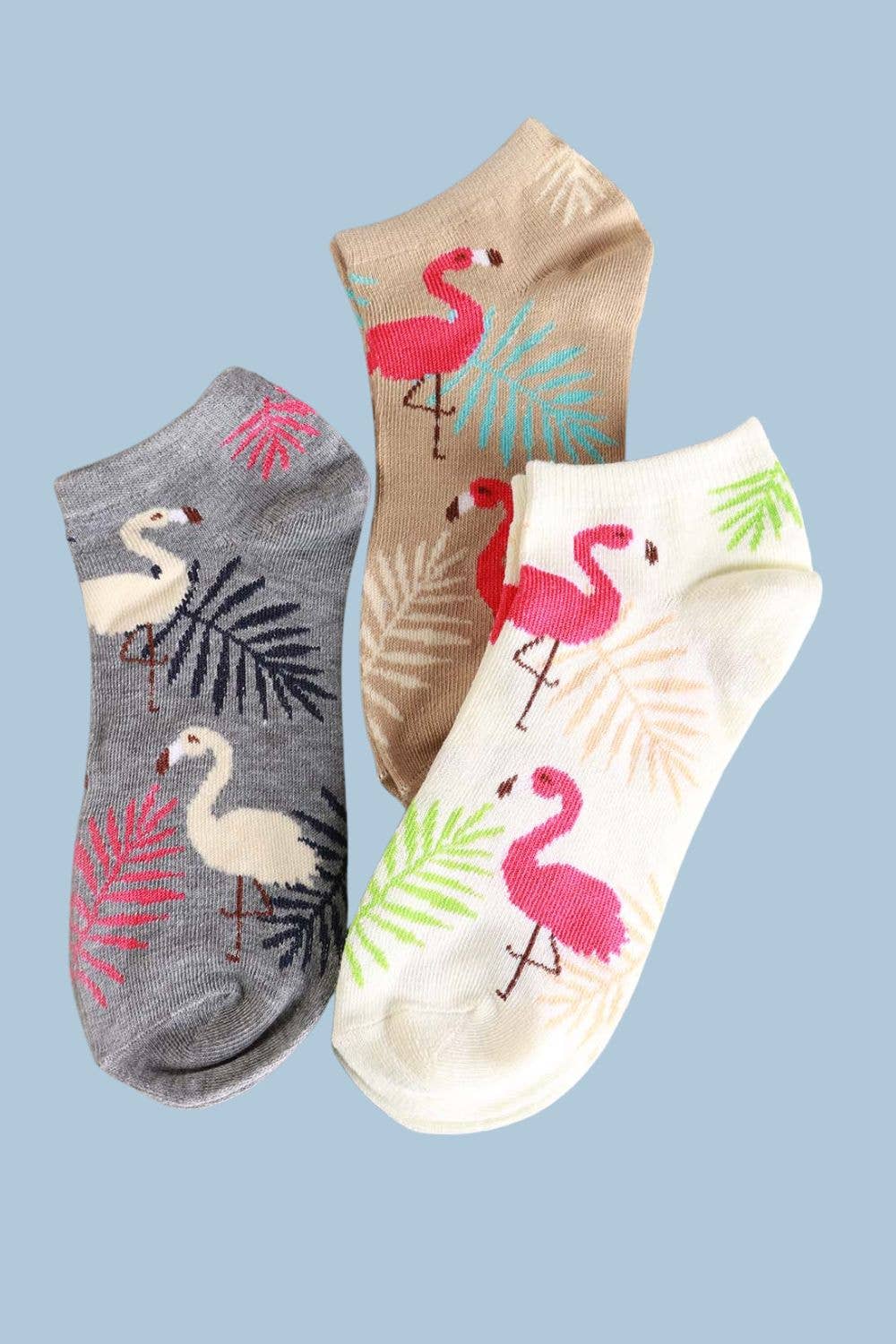 Amerikan Basics - Wholesale Socks - Women's - Set of 12 Women Fun Socks | Flamingo1
