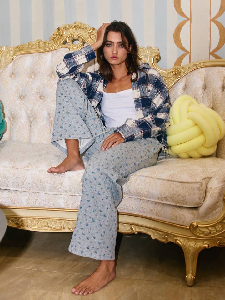 BUCKETLIST - Wholesale Lounge Sweatpants/Joggers - Women's - IP5539B Elasticized Waistband Floral Print Lounge Pants22