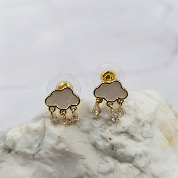 Rain Cloud Crystal Stud Earrings for wholesale by The Pretty Jewellery