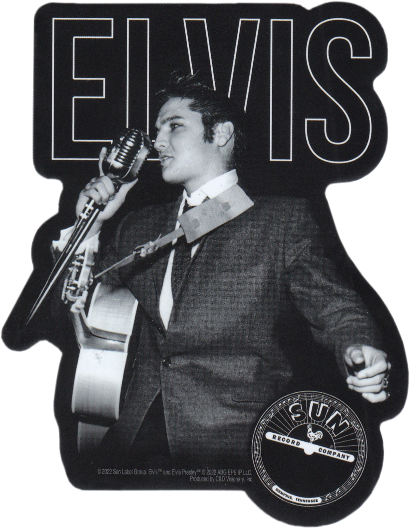 Square Deal Recordings & Supplies – wholesale Klistermärke – Klistermärke - Elvis Presley - Sjunger i monokrom0