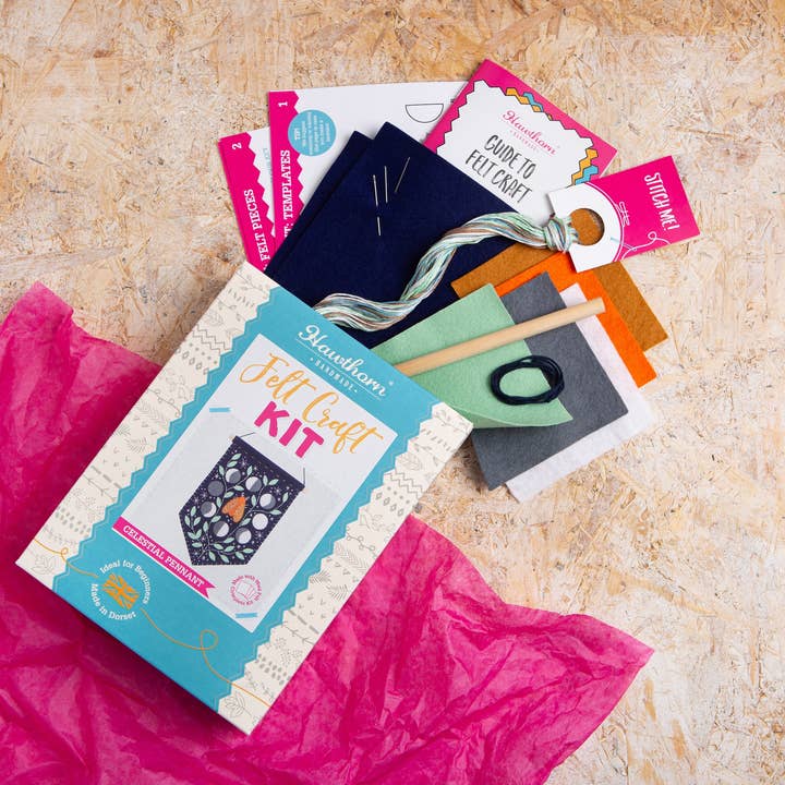 Hawthorn Handmade - Wholesale Craft Sewing Kit - Celestial Pennant Felt Craft Kit | Complete Craft Kit