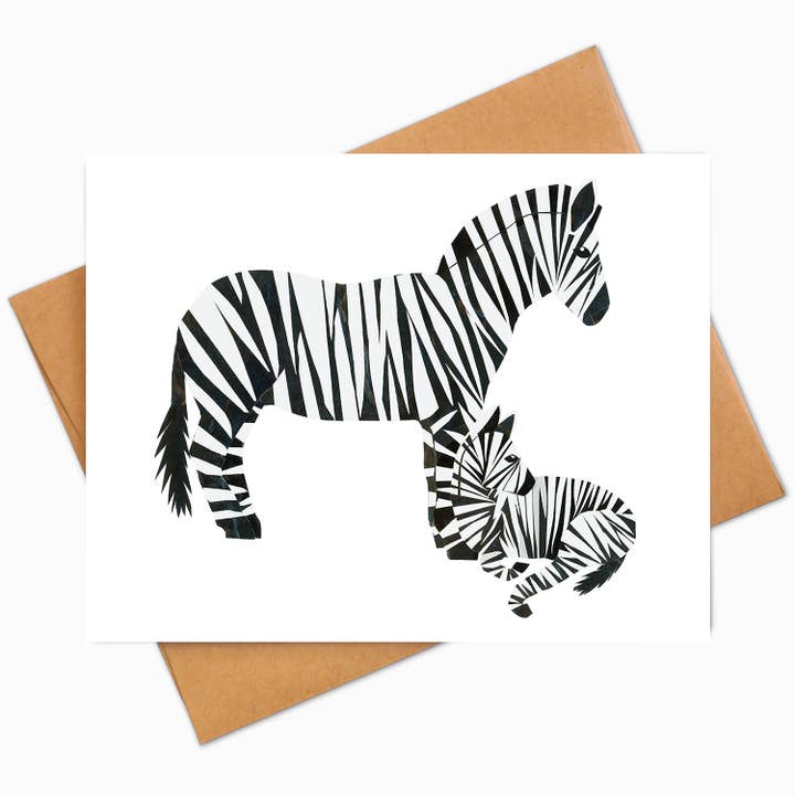 Zebra greeting card for wholesale by Angela Doak