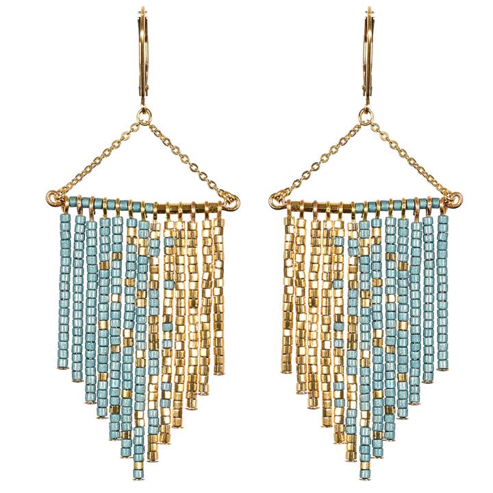 LUCCA Metallic Ombre Gold-Plated Dangle Earrings for wholesale by MILLIANNA