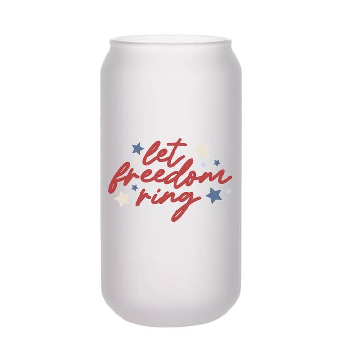 18 oz Låt frihet ringa ölburk glas kopp, 4 juli för wholesale av Amber Marie Design