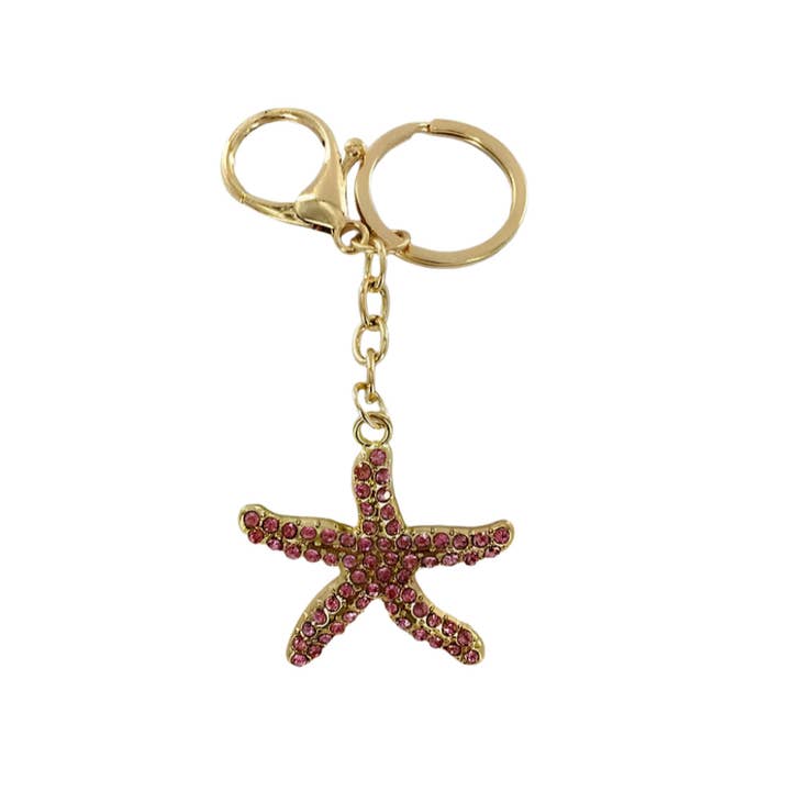 Rhinestone Starfish Keychain for wholesale by Atlas Fashion