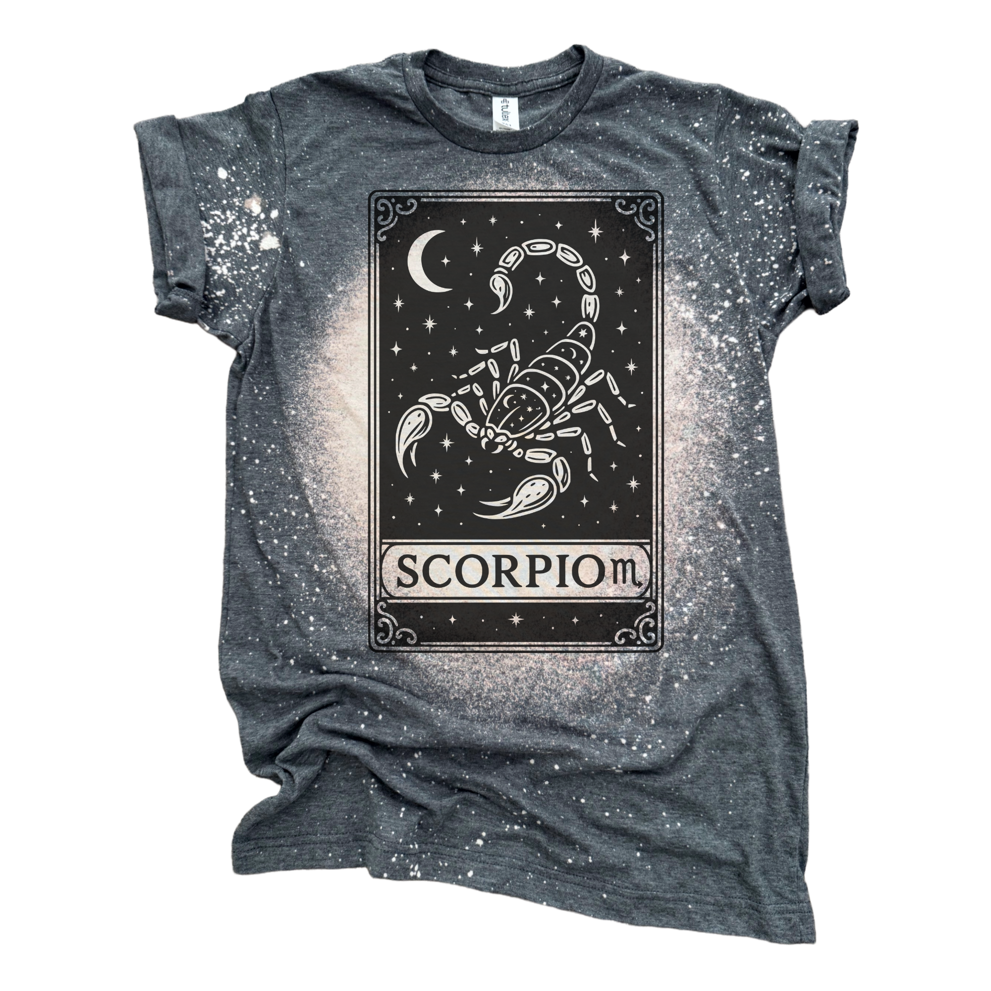 Pick Your Poison Tees LLC (Formerly Wandering Owl Designs) - Wholesale Screen Printed T-Shirt - Women's - Scorpio Tarot – Bleached Zodiac Tee0