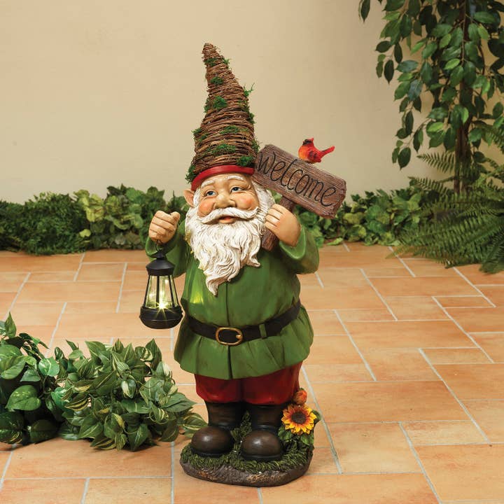 Discount 30.7"H Magnesium Gnome with "W for wholesale by The Gerson Companies