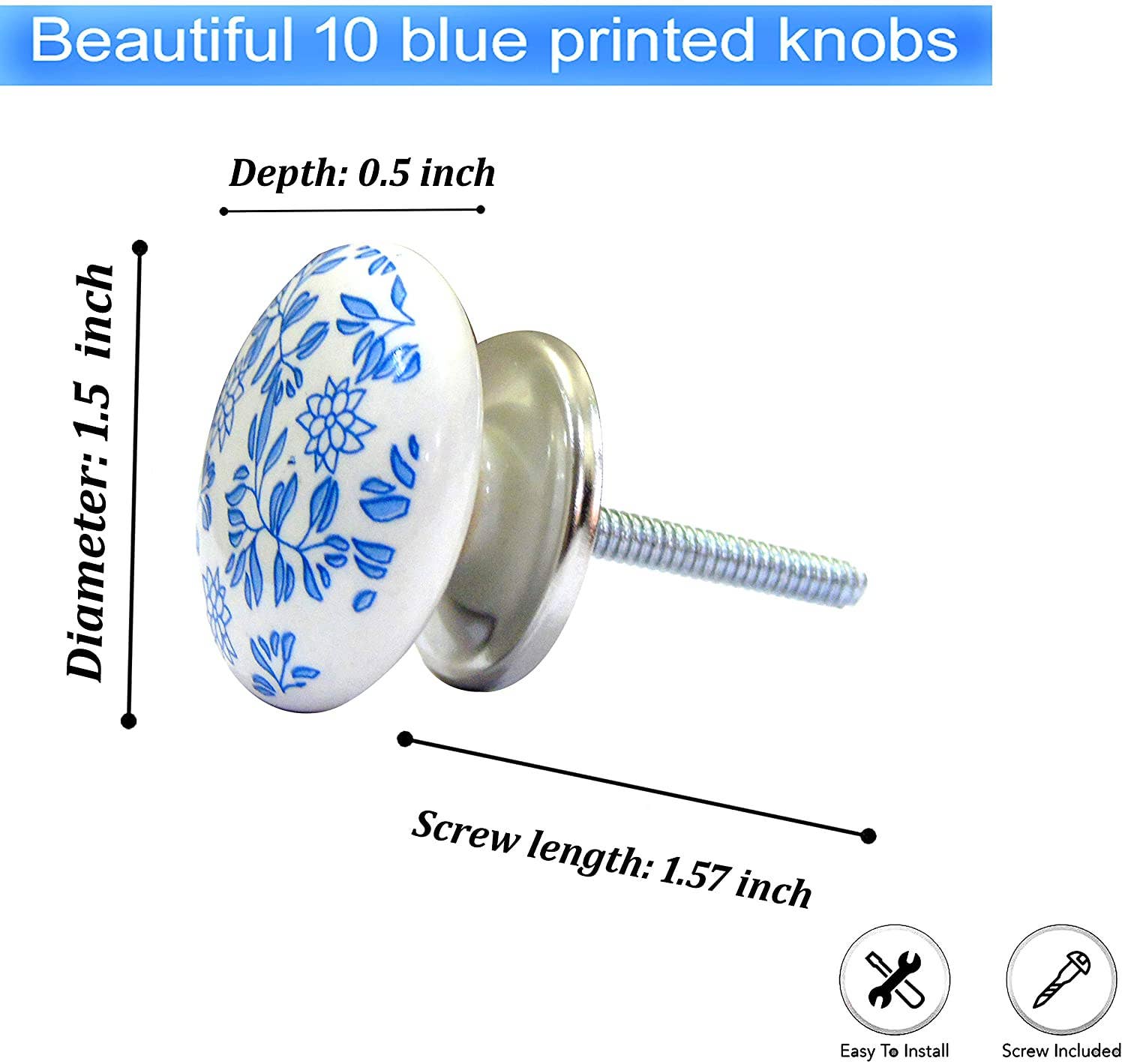 Perilla Home – Großhandel Griff/Handgriff – Set mit 10 Keramikknöpfen im Taylor-Design3