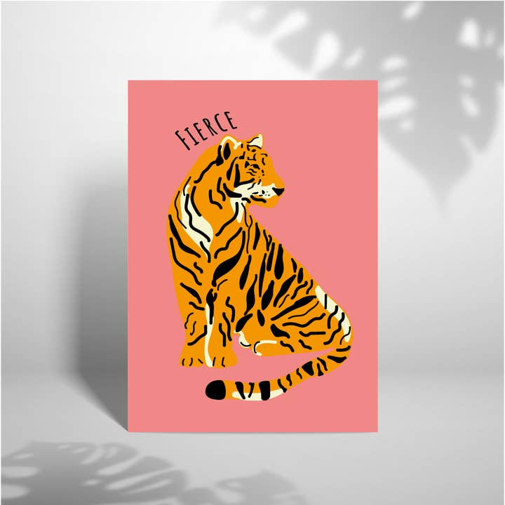 Fierce 5x7 Greeting Card for wholesale by Laura Lonsdale