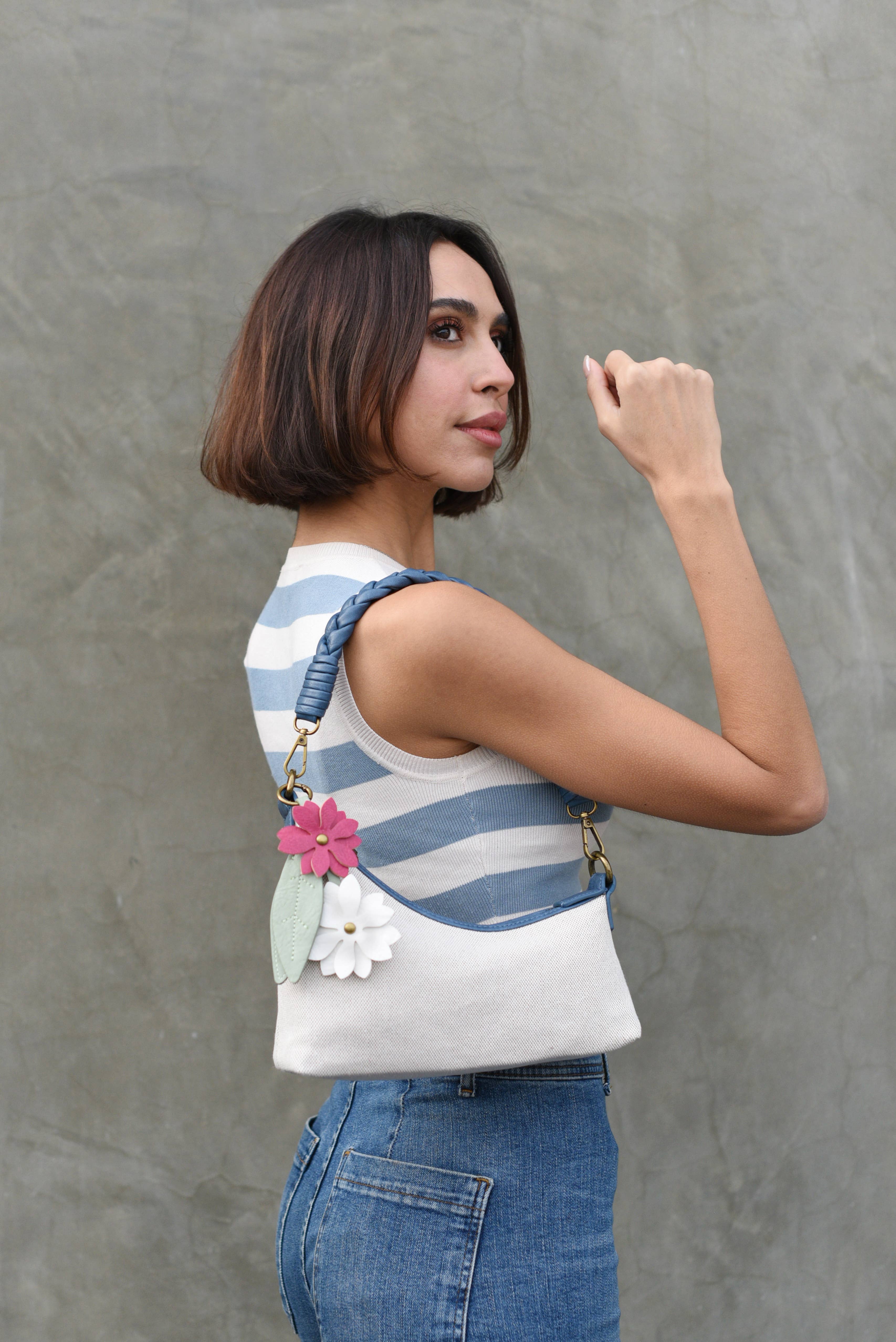 Liz Soto Handbags - Wholesale Shoulder Bag - Women's - Riley 3328 Linen shoulder or crossbody3