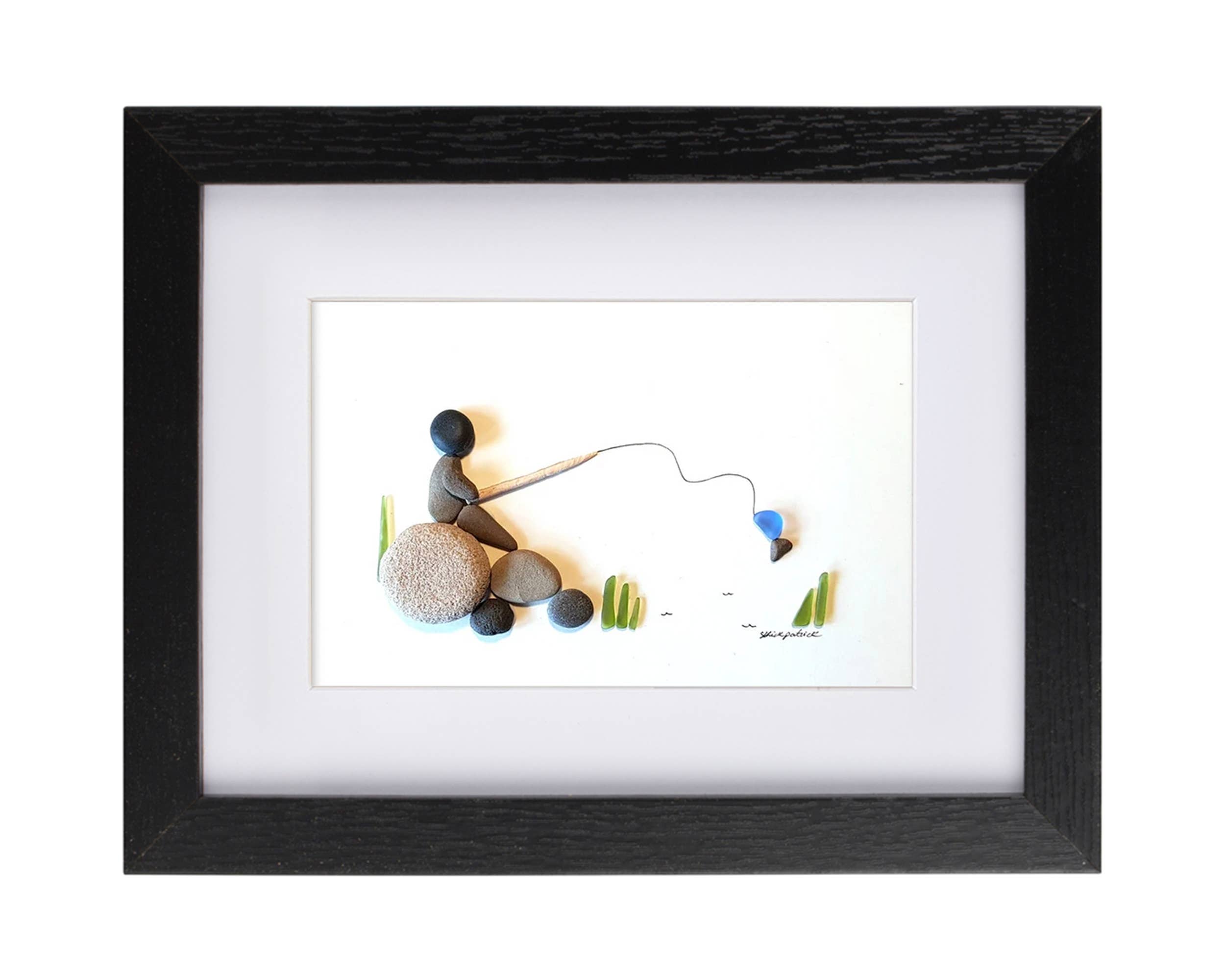 UrchinArtworks – wholesale Art print – Fishing - Sea Glass & Pebble Picture Artwork5