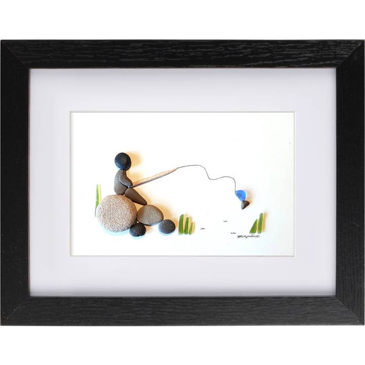 UrchinArtworks – Engroshandel Kunsttryk – Fiskeri - Sea Glass & Pebble Picture Artwork5