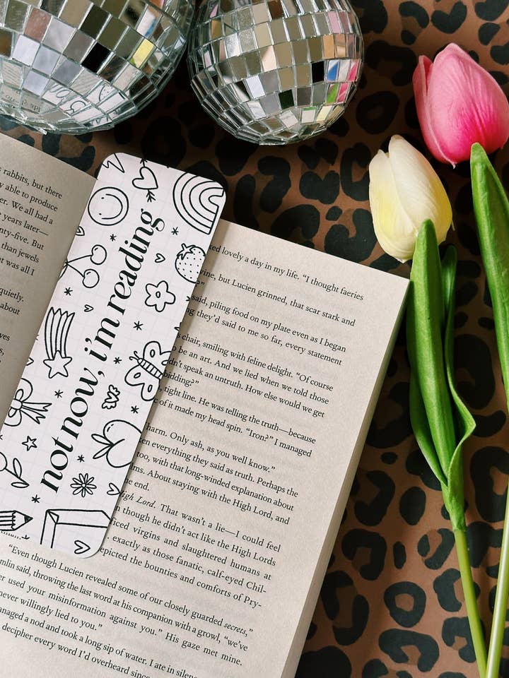 Not Now, I'm Reading Bookmark for wholesale by Tillie Rose Studio