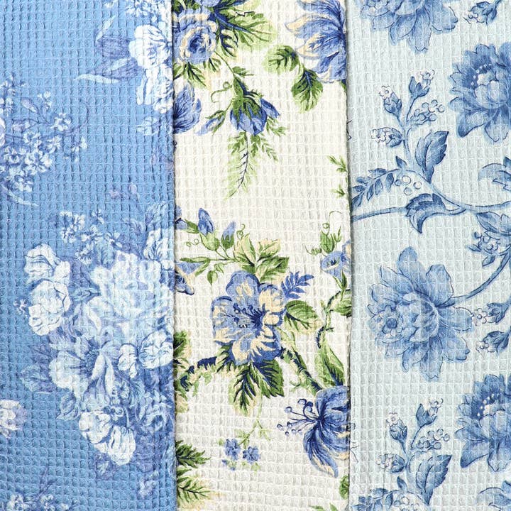 April Cornell - Wholesale Hand Towel - Washed Blue Patchwork Tea Towel Bundle